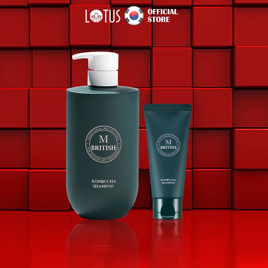 Dầu gội đầu giảm gàu, ngăn gãy rụng phục hồi tóc hư tổn BRITISH M Kompucha Shampoo