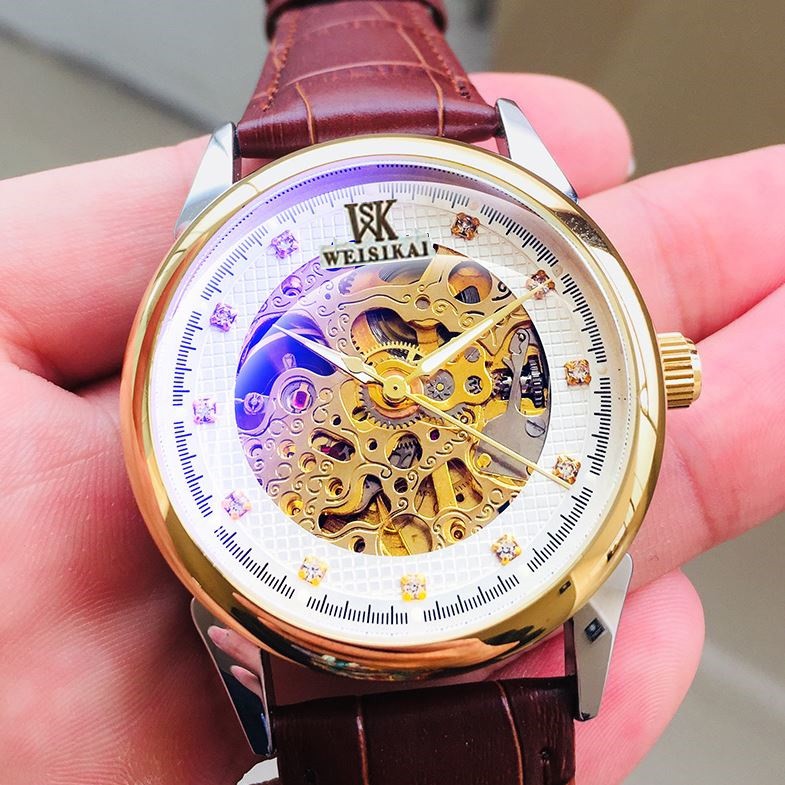 Đồng Hồ Nam Cơ Nam Lộ Máy Automatic Chính Hãng WEISIKAI Dây Da Cao Đẹp Sang Trọng Giá Rẻ Tặng Kèm Vòng Tỳ Hưu | BigBuy360 - bigbuy360.vn