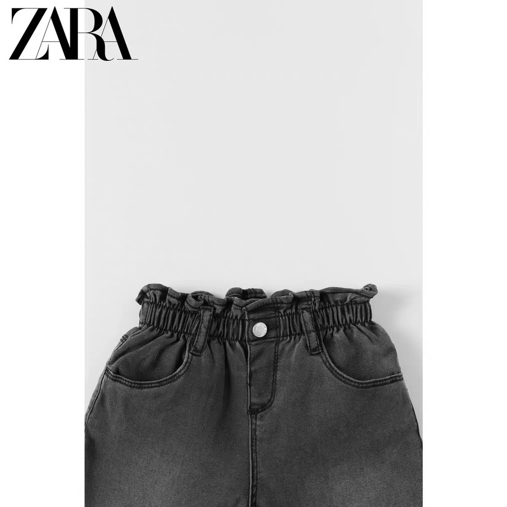 QUần jean đen ghi bèo lưng chun Zara Nga Fish J1D60