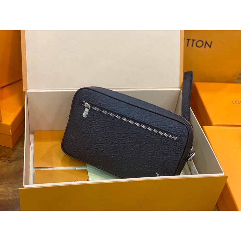 Ví Clutch LV kasai  taiga da thật Size 24 ×16 ×5 CM Fullbox, túi vải, Sổ thẻ đầy đủ tiện đẹp sang