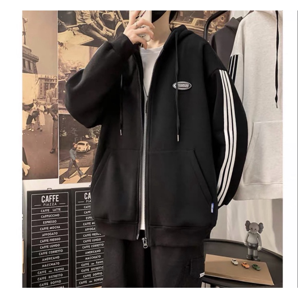ÁO KHOÁC NỈ 3 SỌC FORM UNISEX NAM NỮ MIX ĐỀU NGẦU CỰC PHẨM TREND CỦA NĂM