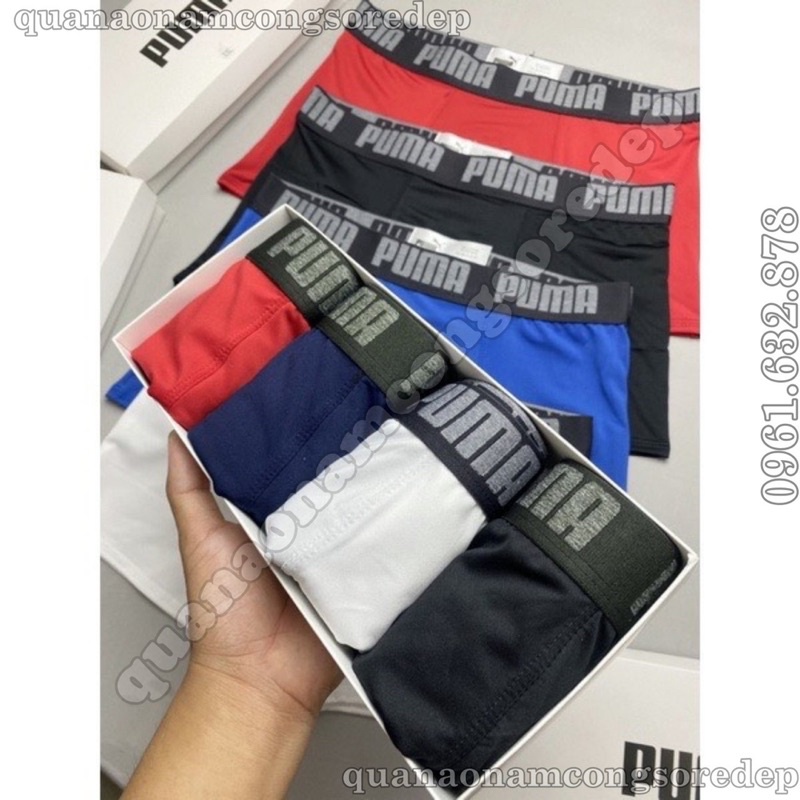 [hộp 5 quần sịp PM } sịp đùi nam thun lanh. đùi nam boxer. co giãn thoáng khí, không nhăn, không xù,