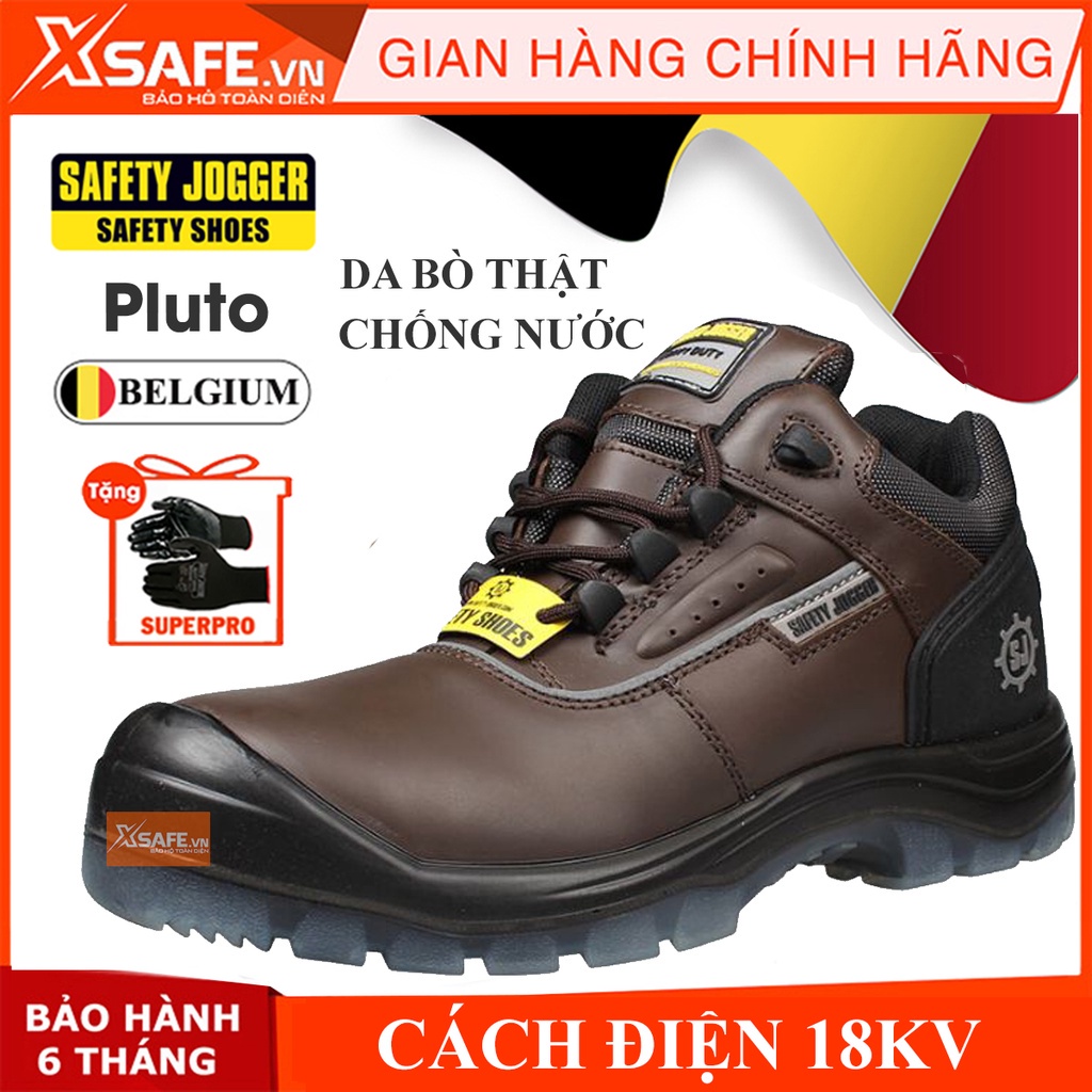 Giày bảo hộ lao động nam Jogger Pluto SB SRC cách điện 14KV, da bò cao cấp, cấu tạo phi kim nhẹ, chống trượt chuẩn SRC