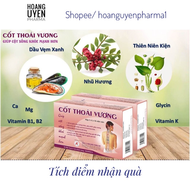 [Kèm quà] Cốt Thoái Vương - Hộp 30 viên giúp cột sống khoẻ mạnh hơn