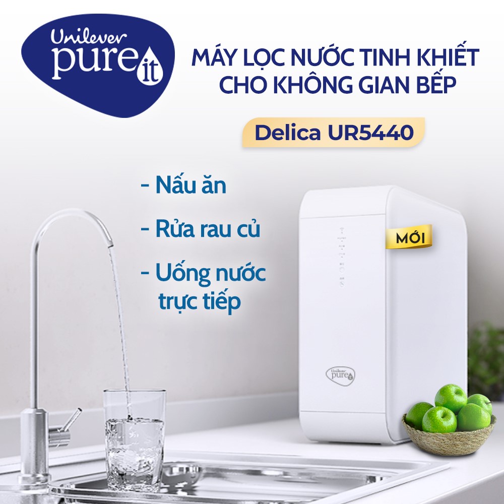 [ Miễn phí lắp đặt - Bảo hành 1 năm ] Máy lọc nước Unilever Pureit Delica UR5440, âm tủ bếp, lọc trực tiếp