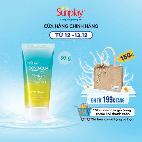 Tinh chất chống nắng nâng tông dành cho da khô/thường Sunplay Skin Aqua Tone Up UV Essence-Mint Green 50g