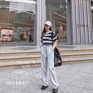 ÁO Croptop sọc tay ngắn