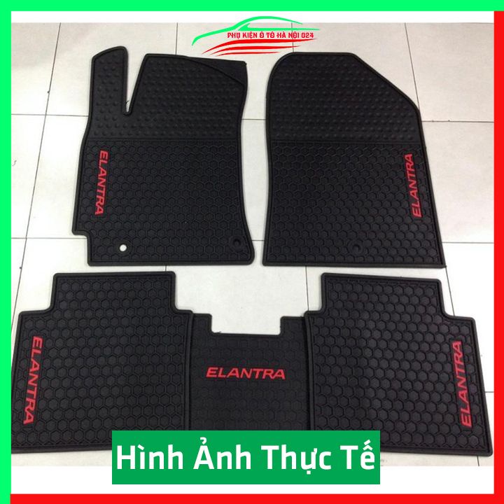 Thảm lót sàn cao su cho xe Elantra 2018 2021-2022 hàng chuẩn theo xe chịu lực tốt