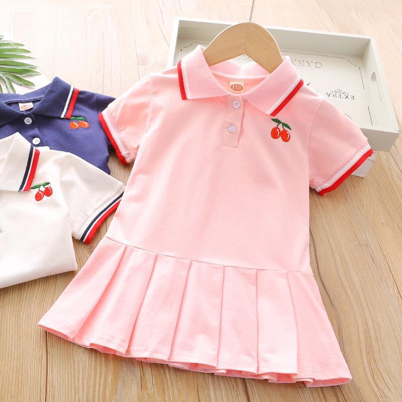 Váy cotton cho bé gái Đầm xòe trẻ em chất liệu co dãn full size Beeshop H21009