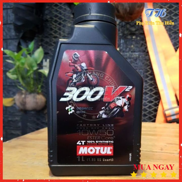 Nhớt Máy Motul 300V² Factory Line Road 4T 10W50 1L - Nhớt Chính Hãng Cho Xe Số Tay Côn, Xe Phân Khối Lớn