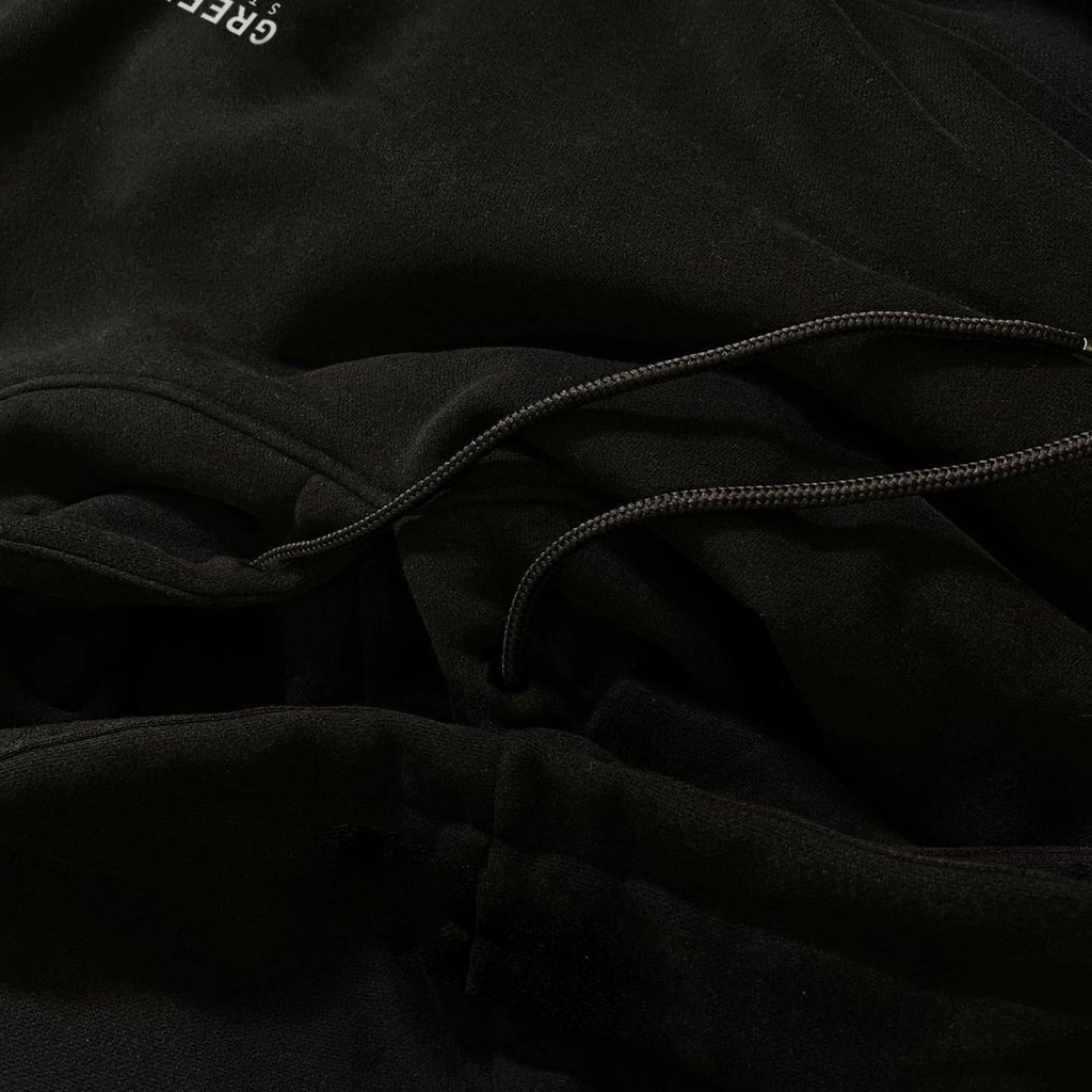 Hoodie GREEND Unisex Nỉ Bông Basic Local Brand Oversize TyPo Black HD05