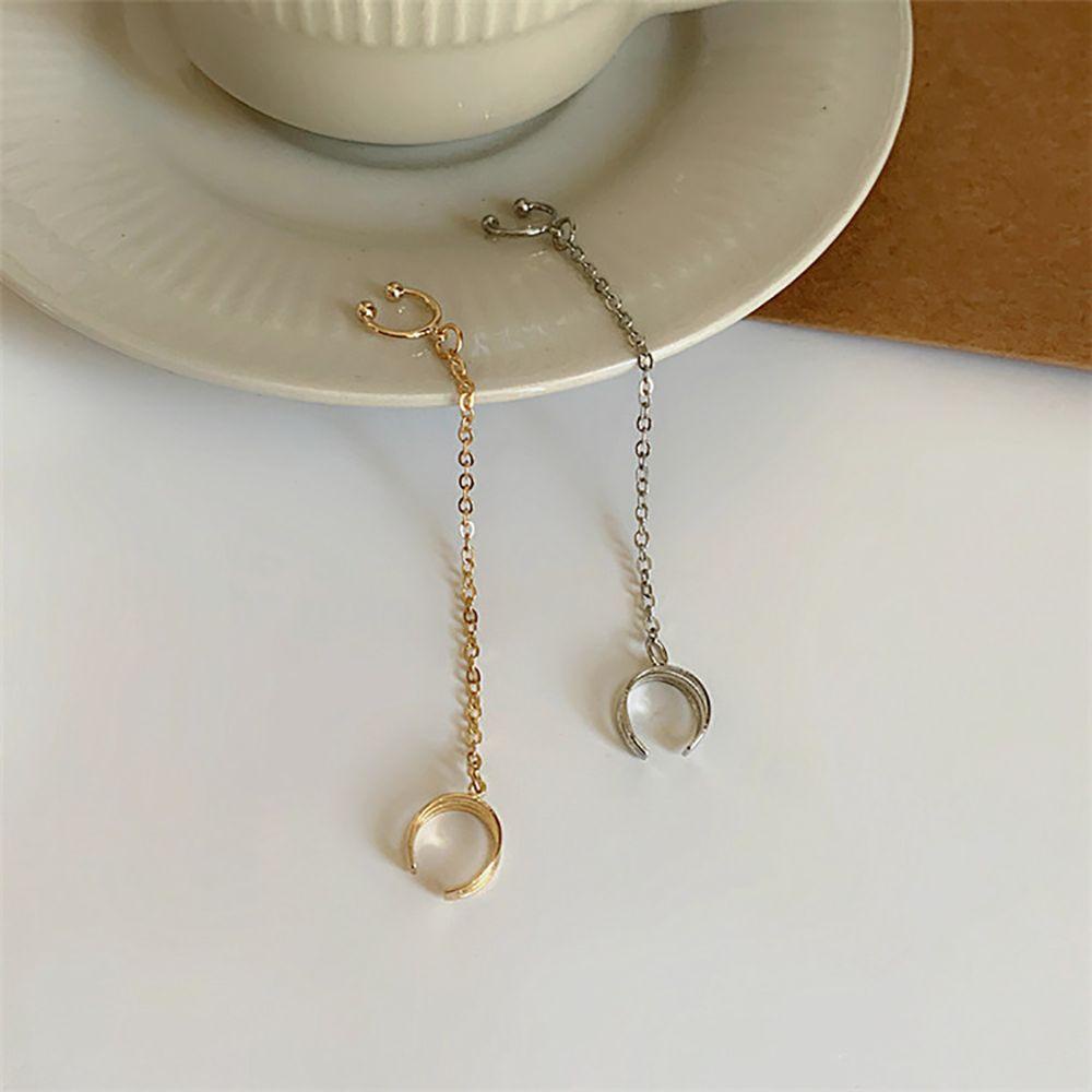 Khuyên Kẹp Vành Tai Dây Xích Dài Không Xỏ Phong Cách Punk Hip Hop Hàn Quốc Thích Hợp Làm Quà Tặng Cho Bạn Gái