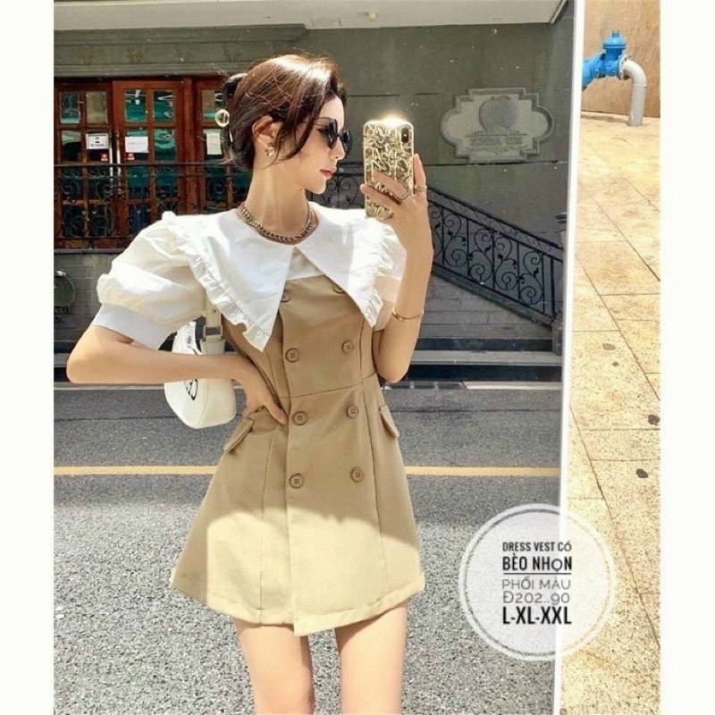 Đầm vest cổ nhọn