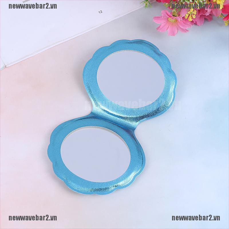 (Hàng Mới Về) Gương Trang Điểm Hai Mặt Bằng Da Pu Nhỏ Gọn