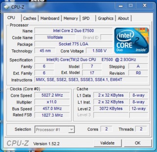 CPU E7500 dùng cho socket LGA 775