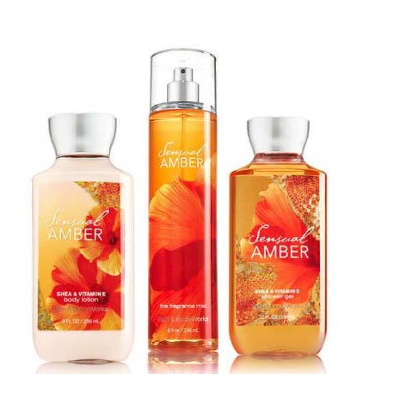 Dưỡng thể giữ ẩm da hương hoa táo &amp; sen Bath &amp; Body Works Sensual Amber 236ml (Mỹ)