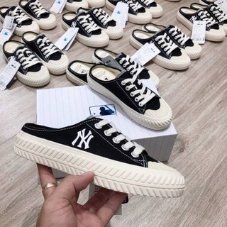 Giày sục nữ mlb, sục ny đạp gót đế khâu tăng chiều cao 3cm hàng cao cấp full box bill