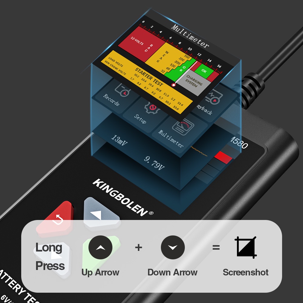 Thiết Bị Phân Tích Pin BM580 6V 12V 100-2000CCA 2AH-220AH Chuyên Dụng Cho Xe Hơi