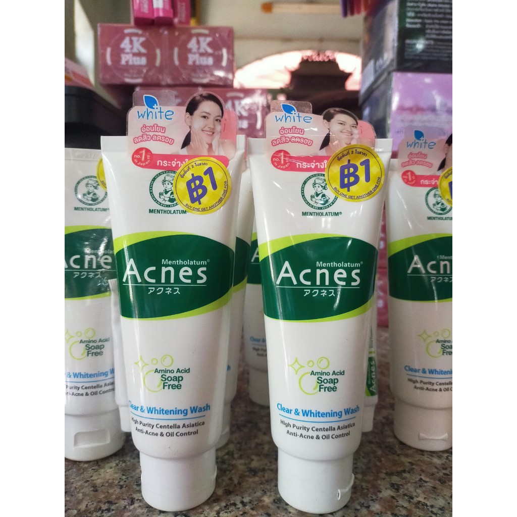 Sữa rửa mặt dành cho da Mụn Acnes Clear & Whitening Wash 100g Thái Lan Chính hãng