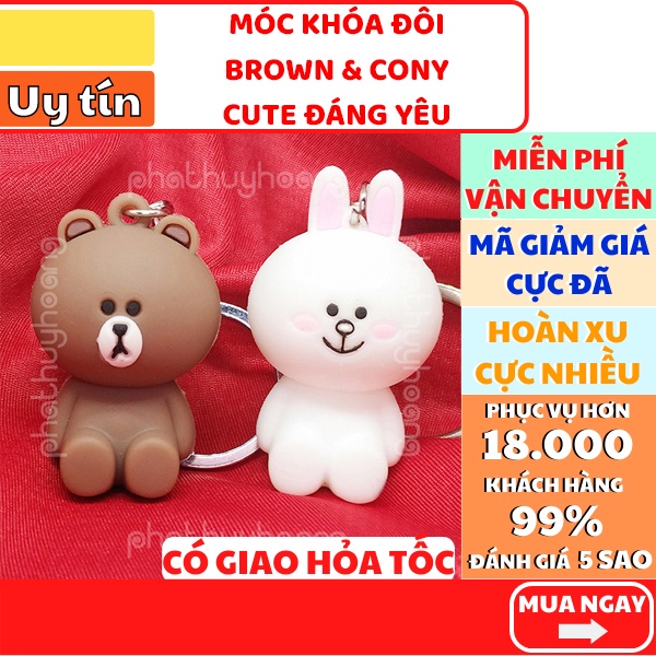 Móc khóa gấu Brown và thỏ Cony 🐰🐻 FREESHIP 🚛 Có video thật 🎥Móc khóa gấu Brown và thỏ Cony - Phát Huy Hoàng