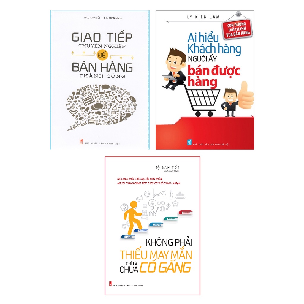 Sách:Giao Tiếp Chuyên Nghiệp+Ai Hiểu Khách Hàng Người Ấy Bán Được Hàng+Không Phải Thiếu May Mắn (Phân Loại Tùy Chọn)