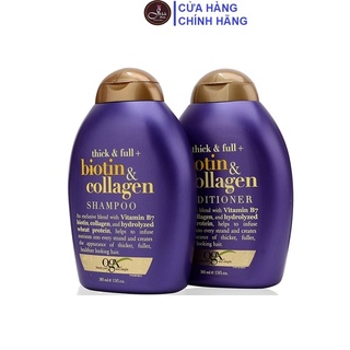 [Chính hãng UK]Cặp Gội Xã Biotin Tím Thick & Full Biotin & Collagen 385ml