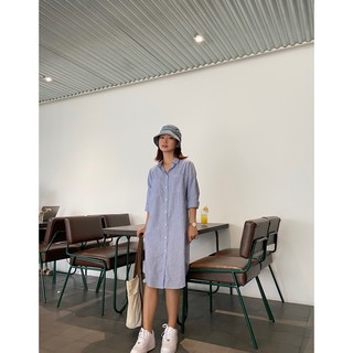 Đầm sơ mi 2 túi sườn (S/M)