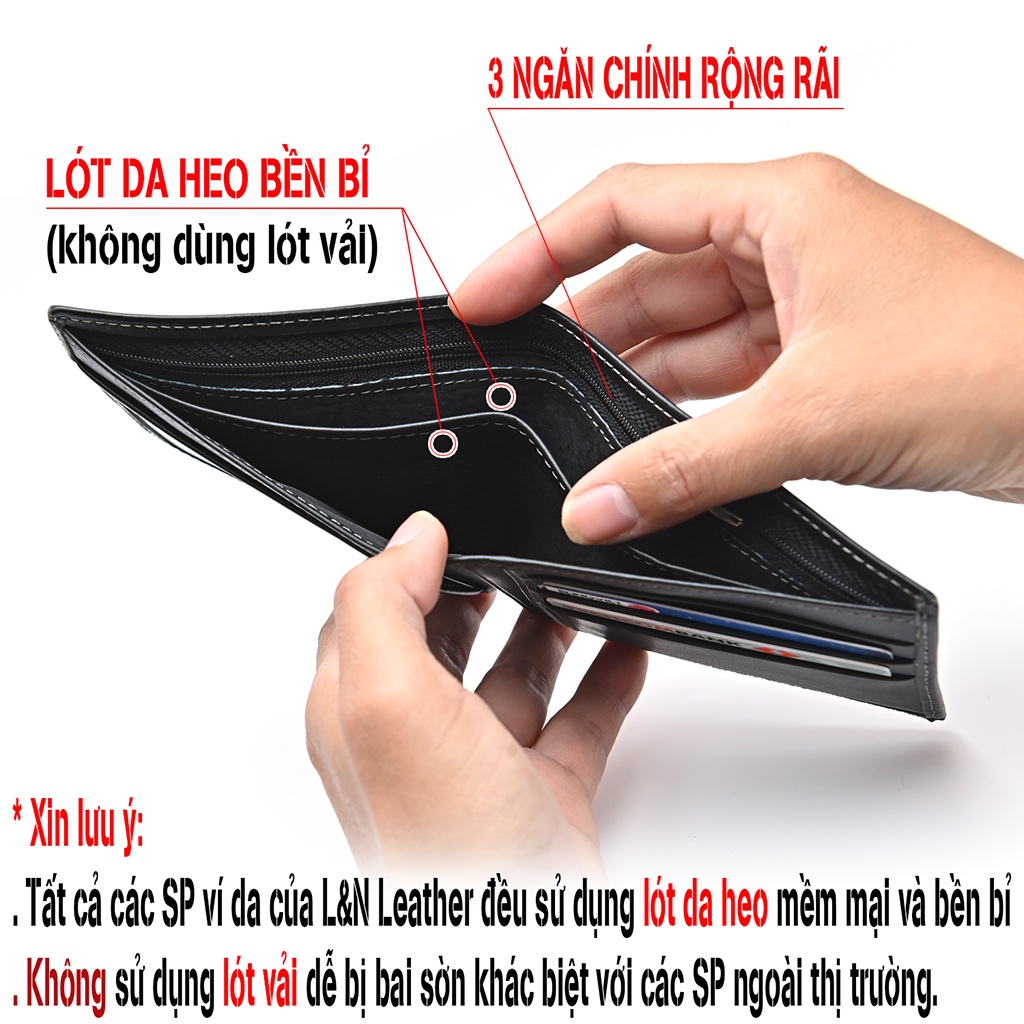 Ví Nam Da Bò Thật Nappa Cao Cấp Thương Hiệu N&amp;L leather