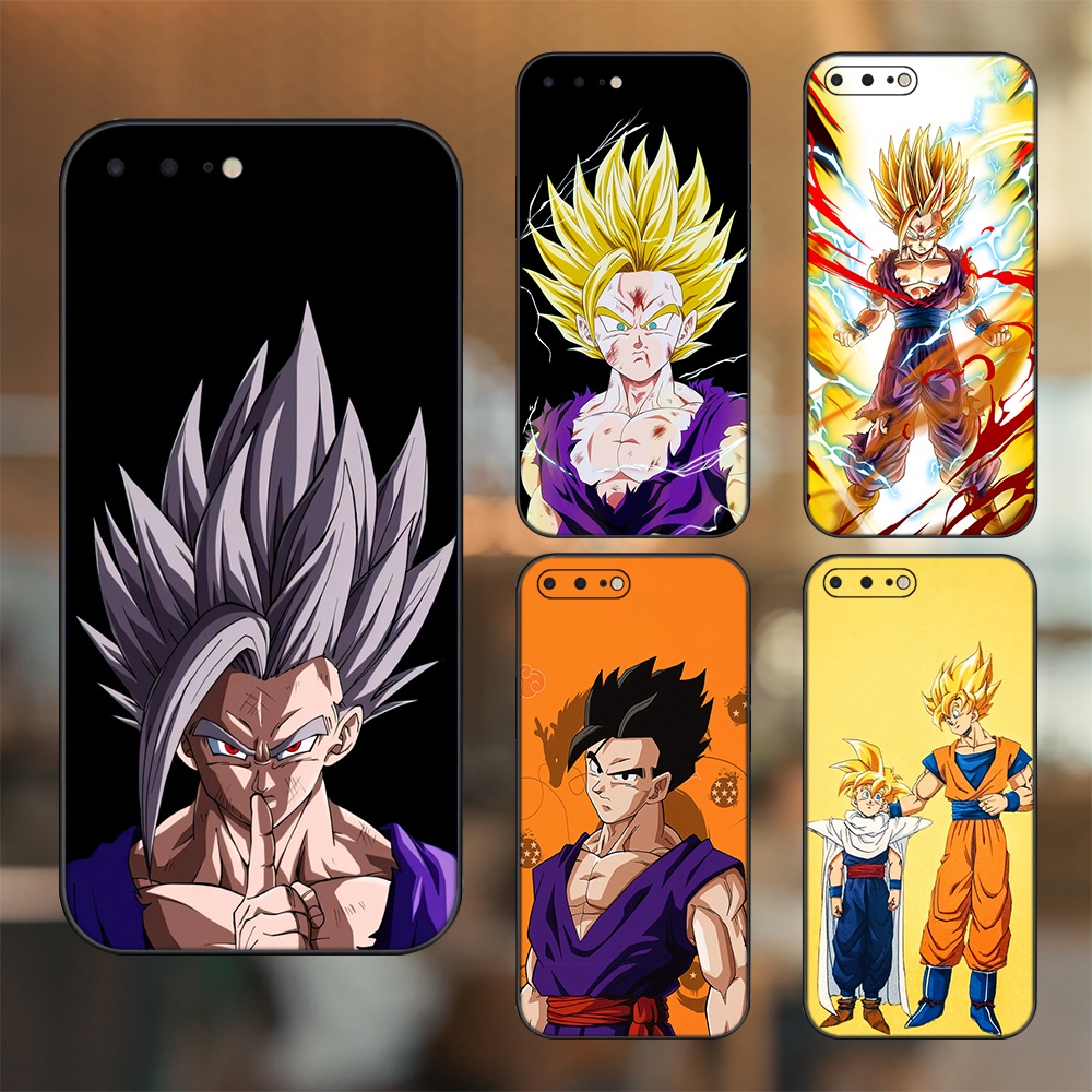 Ốp lưng iPhone 7 Plus, 8 Plus dẻo đen cạnh vuông in hình Gohan Dragon Ball