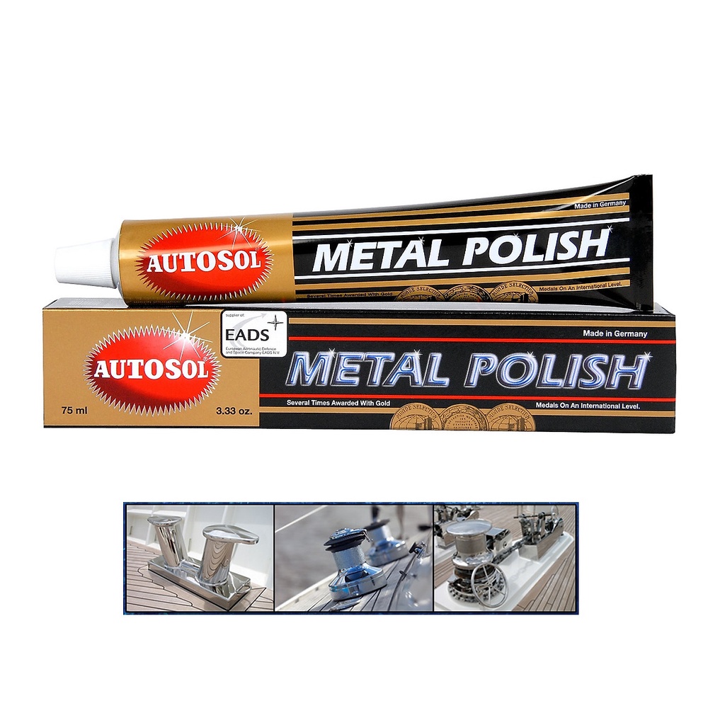 Kem đánh bóng AUTOSOL METAL POLISH đánh bóng các bề mặt kim loại crôm, nhôm, inox, lư đồng, viền điện thoại Iphone X