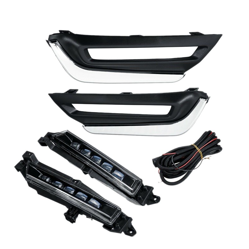 Pair Drl Led Daytime Running Light Bumper Fog Lamp for Honda Cr-V Crv 2017 2018