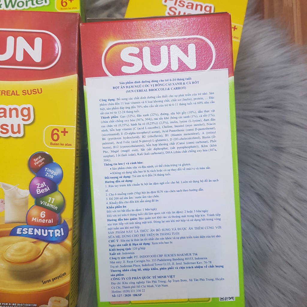 Bột ăn dặm SUN cho bé 120g đủ vị