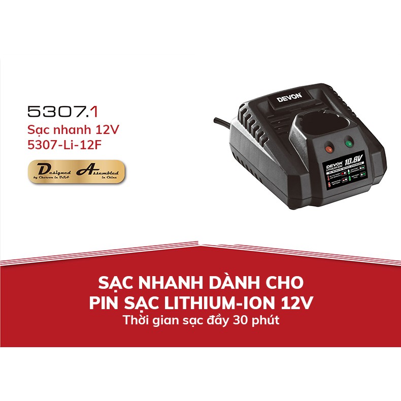 Sạc pin siêu nhanh Devon 5307-Li-12F 12V