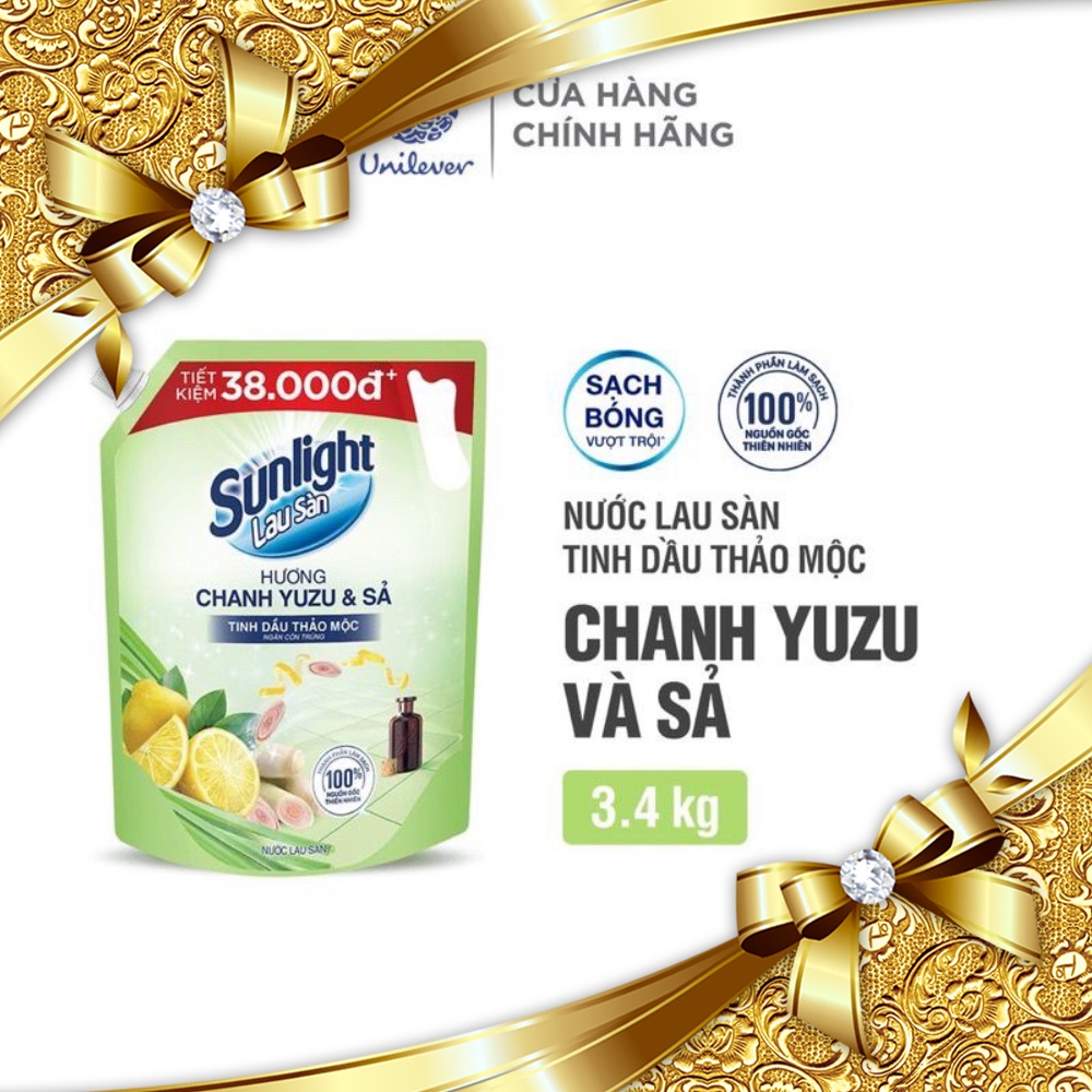 Nước Lau Sàn Sunlight Thảo Mộc Túi 3.6 Kg