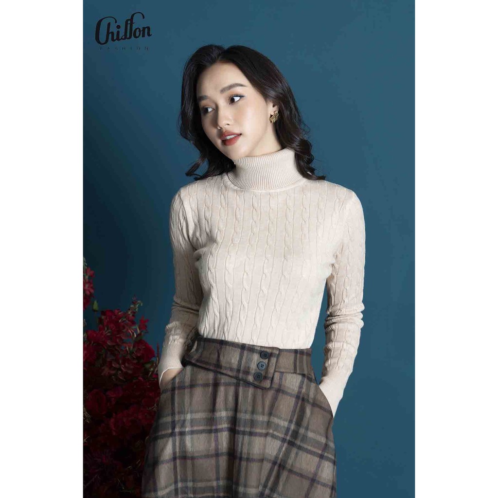 Áo len cổ lọ vặn thừng freesize dưới 62kg, Áo len dài tay cổ lọ thiết kế cao cấp | BigBuy360 - bigbuy360.vn