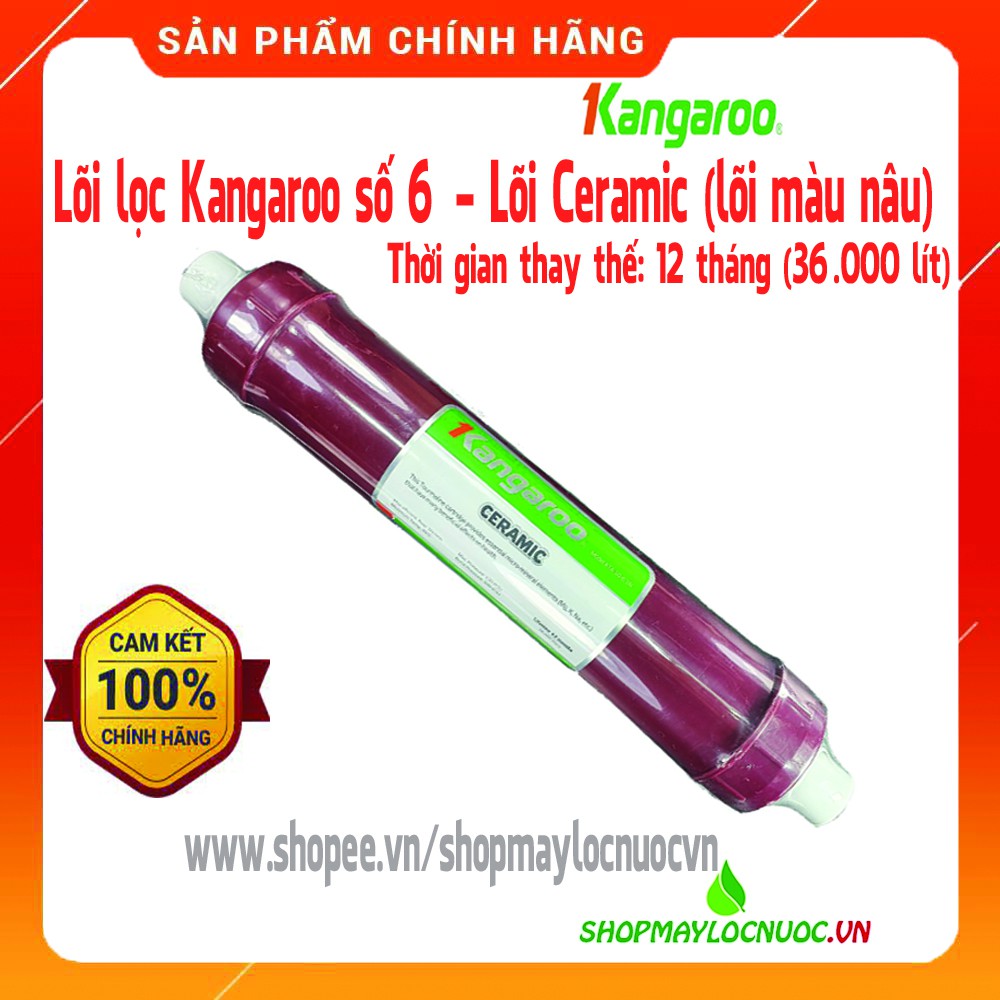 Lõi lọc nước Kangaroo số 6 (lõi màu nâu) – Lõi Ceramic - Phụ kiện KANGAROO CHÍNH HÃNG – shopmaylocnuocvn