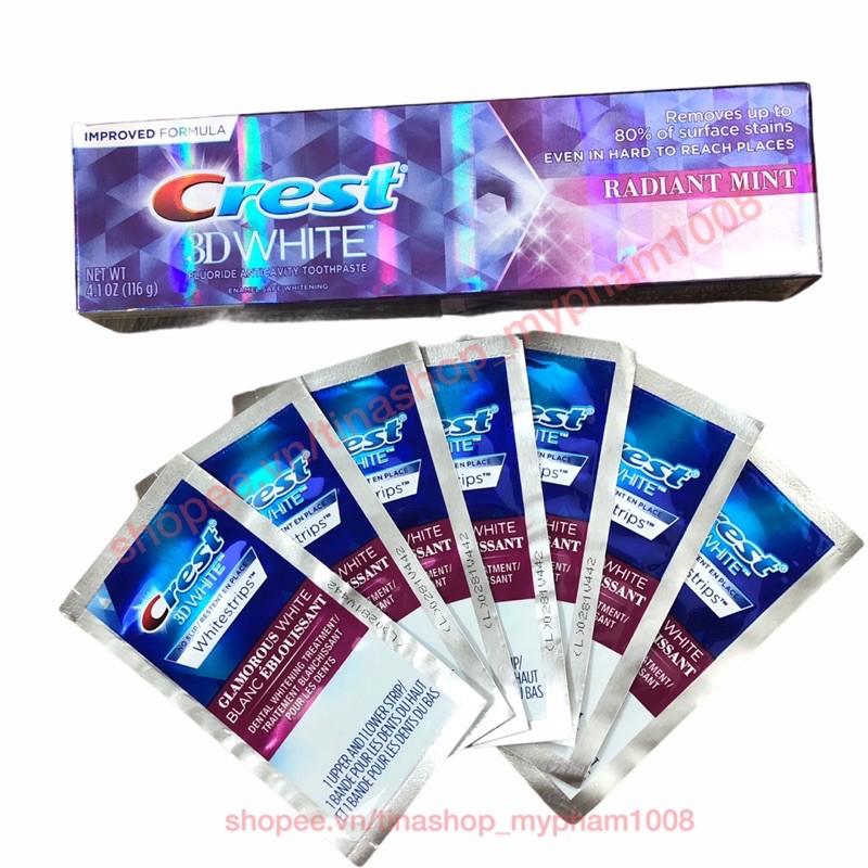 Combo 1 kem + 7 dán Trắng Răng Crest dành cho răng nhạy cảm