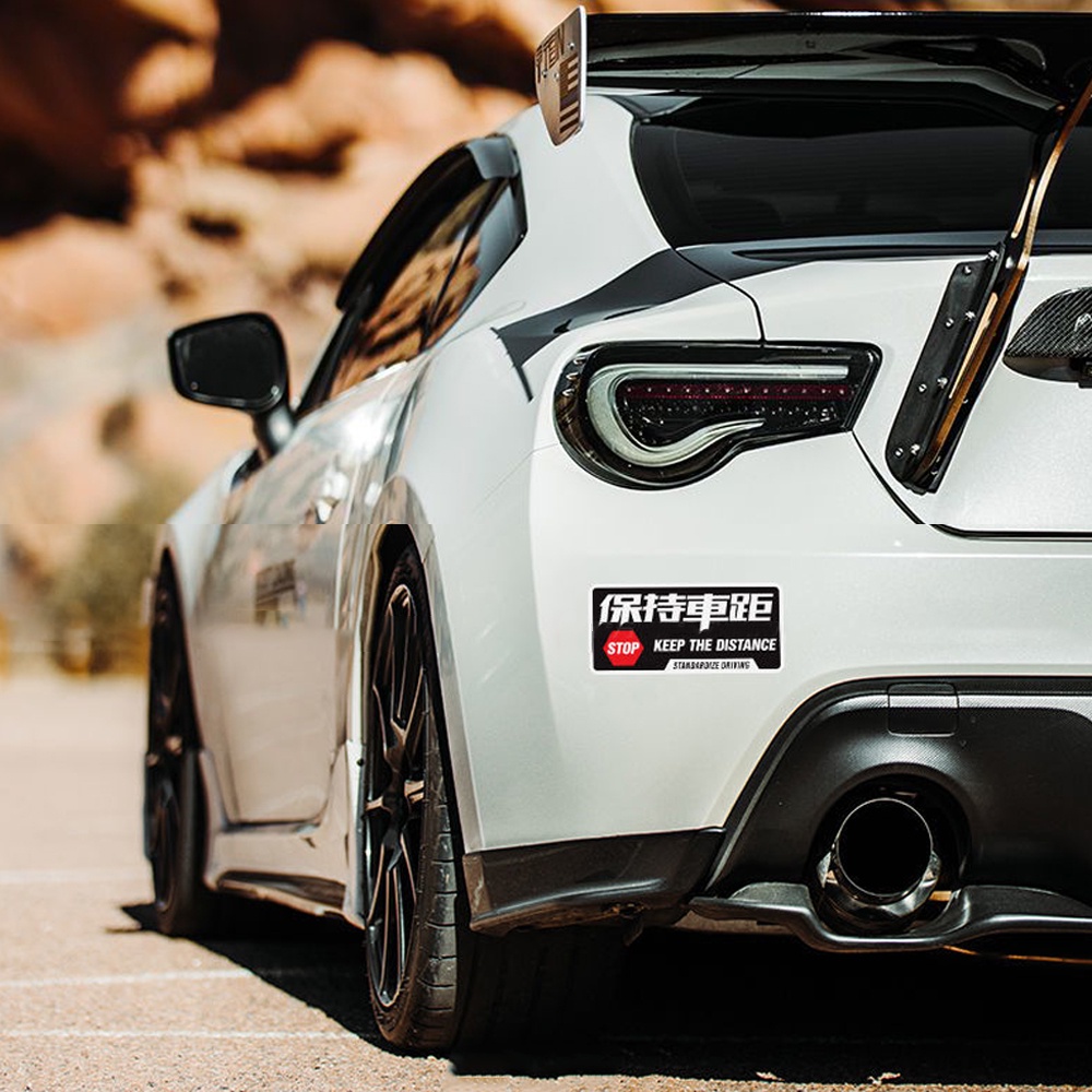 GIỮ KHOẢNG CÁCH Cảnh báo Nhãn dán xe Phản chiếu Cảnh báo Decal Ô tô Xe máy Hình dán đã sửa đổi