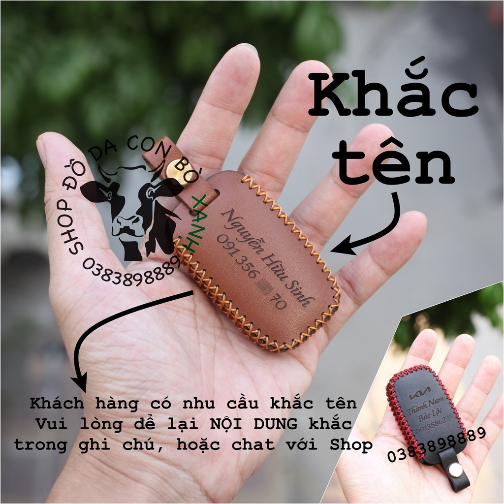 Bao Da Chìa Khoá KIA cerato, K3, K5, Morning, Sorento, Rondo, Seltos handmade Da Thật 006