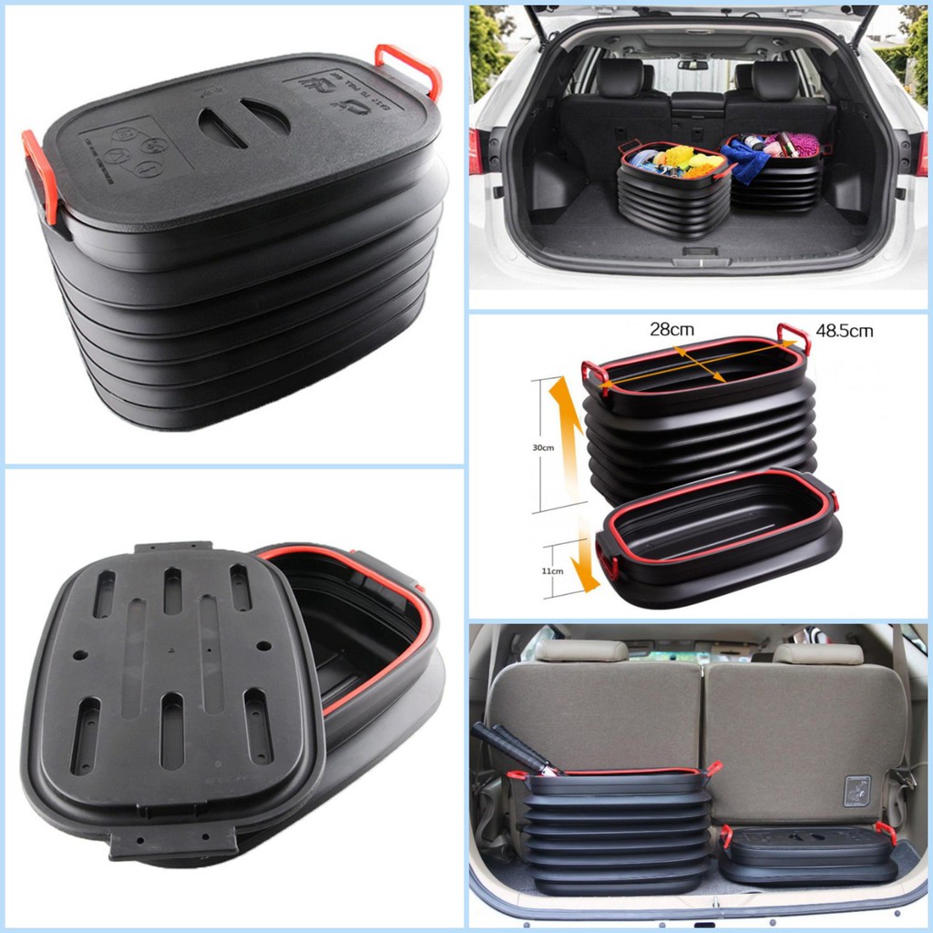  Thùng, Hộp Đựng Đồ Co Giãn Sau Cốp Ô Tô Gấp Gọn (Loại 1 Dày)