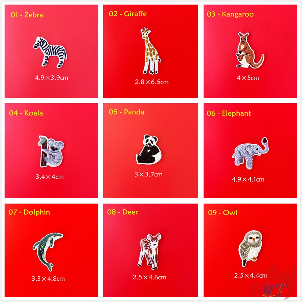 ☸ Zoo - Animals Patch ☸ 1Pc Cute Cartoon Diy Sew on Iron on Badges Patches