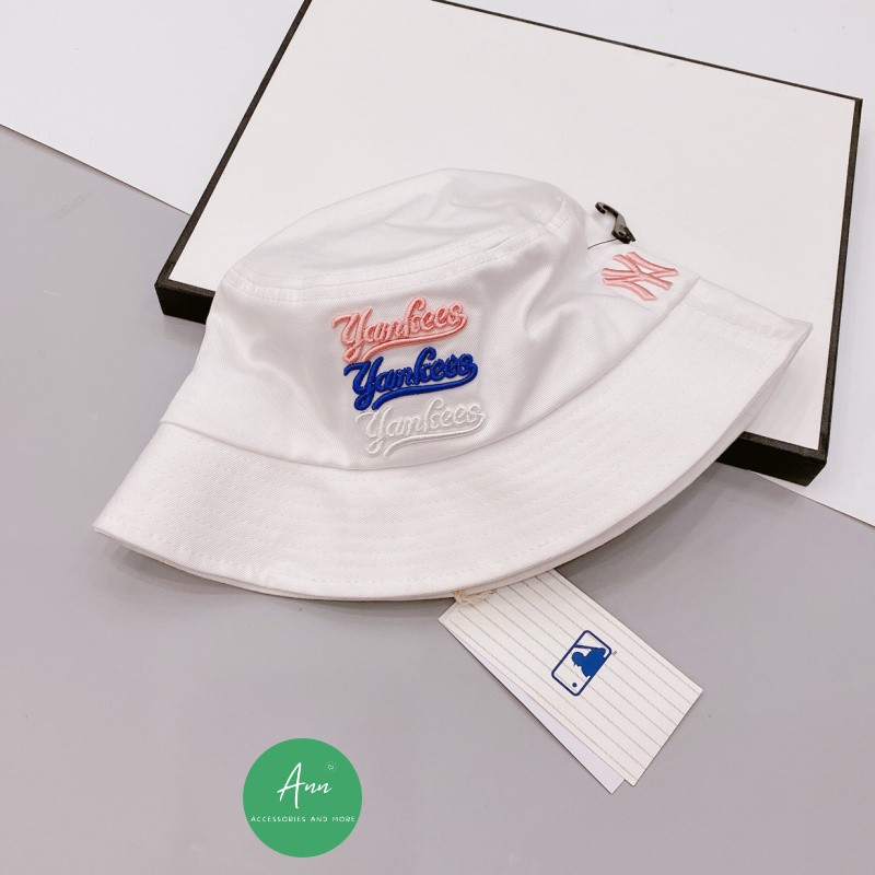 Set mũ lưỡi trai và bucket NY mới cực chất, logo màu sắc thêu nổi 3D, chất vải cotton cao cấp, hàng loại 1 full tag