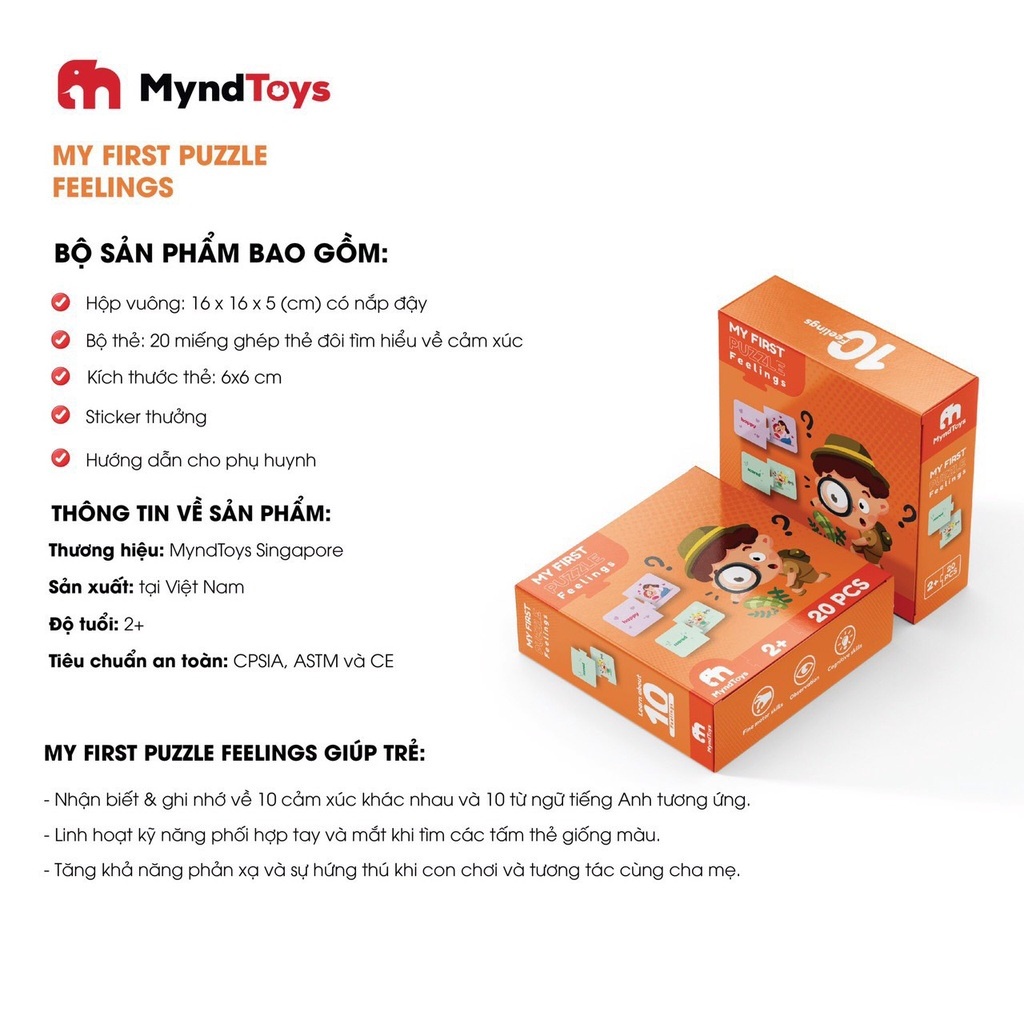 Đồ chơi thông minh giáo dục sớm cho bé bộ xếp hình MyndToys My First Puzzle