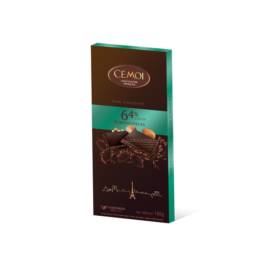 Socola đen dạng thanh Cémoi Dark Chocolate (47-90% cacao)