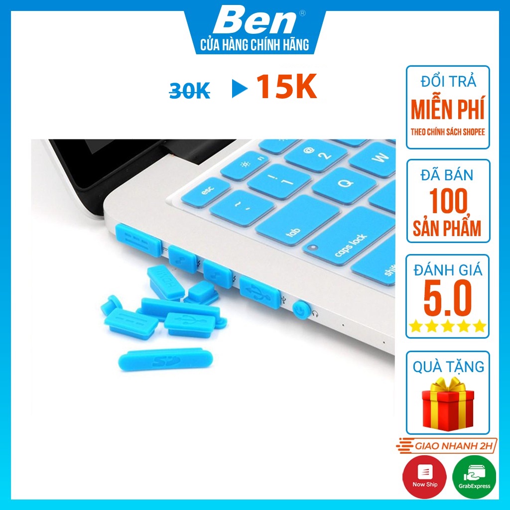 Nút Chống Bụi Laptop Set 13 Nút Silicon Cho Ổ Cắm Laptop - Màu Ngẫu Nhiên