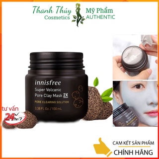 Mặt nạ đất sét super volcanic pore clay mask 2x innisfree - 100g