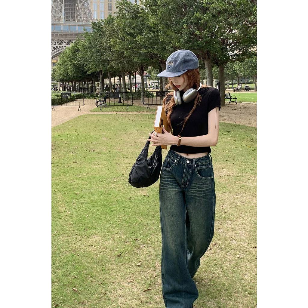 Quần Denim Ống Loe Lưng Cao Thời Trang Sành Điệu 63767