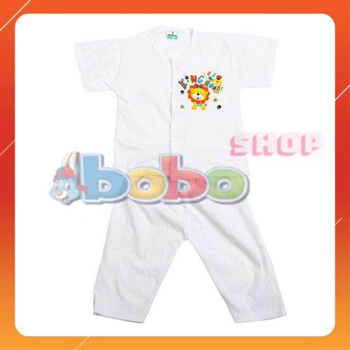 Bộ Quần Áo Sơ Sinh Bosinis/Baby Trắng Cho Bé 2-17Kg (1 Quần Dài,1 Áo Tay Ngắn)