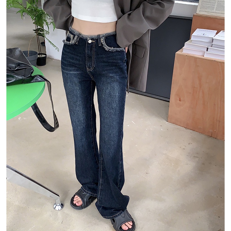 Quần Denim Ống Suông Thời Trang Mùa Thu Dành Cho Nữ