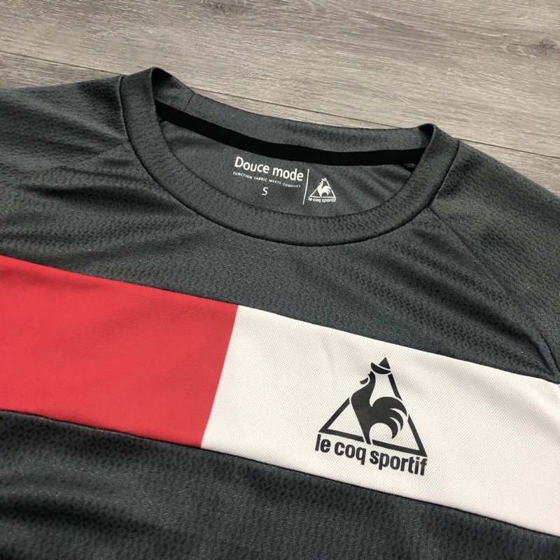 Áo cổ tròn nam Le Coq Sportif chất thun luyện tập thể thao cực thoáng mát, logo giặt bao bền